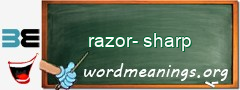 WordMeaning blackboard for razor-sharp